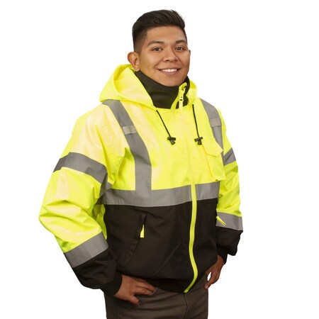 Cordova 2-in-1 Bomber Jacket, 300 Denier Polyester, Lime, 2XL J201-2XL